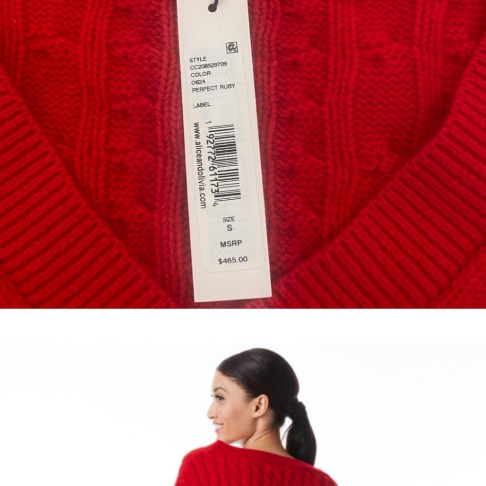 Alice and Olivia v neck crop sweater